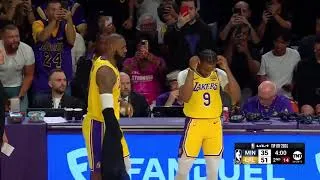 Thumbnail: LeBron James and Bronny James enters court together, first father & son in the history of the NBA