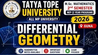 Thumbnail: Differential geometry Msc 3rd Sem maths Nep 2026 || 2 Year pg program || Tatya Tope uni Guna || 
