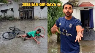 Thumbnail: Zeeshan Barish Mein Gir Gaya 😂 Chot Laga Gaya 😳