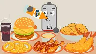 Thumbnail: ASMR Mukbang Animation | Shrimp Bacon Cheeseburger, Hot Chicken, Onion Rings Mukbang | NCR Animation