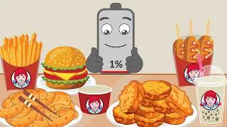 Thumbnail: ASMR Wendy's Mukbang Animation 🍔🍟🔥  Hot Cheetos Nuggets, Cheeseburger & Frosty | NCR Animation