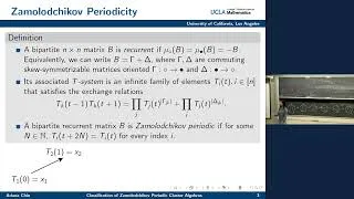 Thumbnail: Ariana Chin – Classification of Zamolodchikov periodic cluster algebras