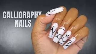 Thumbnail: LETS TRY SOME CALLIGRAPHY NAIL ART | ACRYLATE NAILS🥰