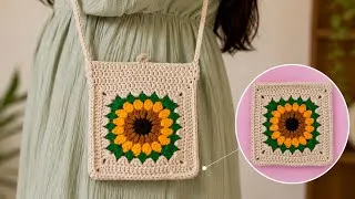 Thumbnail: 🌻 Easy Crochet Sunflower Crossbody Bag | Granny Square Bag Tutorial | Crochet Shoulder Bag