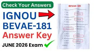 Thumbnail: IGNOU BEVAE-181 Answer Key June 2026 | Complete Solved Paper with Answers | TEE June 2026