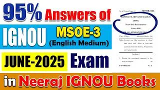 Thumbnail: 95% Answers for IGNOU MSOE-3 (English Medium ) JUNE 2025 Question Paper from Neeraj Books!