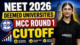 Thumbnail: NEET 2026 MCC DEEMED UNIVERSITY R1 CUTOFF 🚨 MBBS & BDS में किस Rank पर मिलेगा College? | Meeta Ma'am