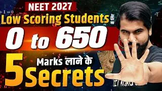 Thumbnail: 0 to 650+ Marks in NEET 2027 | 5 Secrets Every Low Scoring Student Must Know #neet2027 #abksir