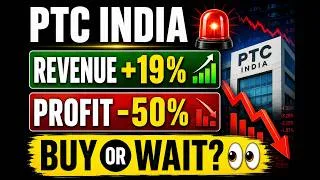 Thumbnail: PTC INDIA Q1 RESULT 🚨 |Revenue +19% लेकिन Profit -50%! |क्या Stock में Recovery आएगी? | BUY OR WAIT?