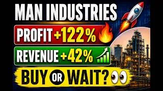 Thumbnail: MAN INDUSTRIES Q1 RESULT 🚀 | Profit +122% | Revenue +42% | ₹4,100 Cr Order Book | BUY OR WAIT?