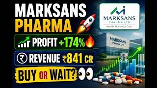 Thumbnail: Marksans Pharma Q1 Results 🔥 | Profit 174% Up! | Revenue ₹841 Cr | Pharma Stock में बड़ा मौका?
