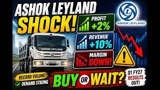 Thumbnail: 🚚 ASHOK LEYLAND Q1 RESULT SHOCK! | PROFIT +2% | REVENUE +10% | MARGINS DOWN | BUY OR WAIT?