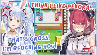 Thumbnail: COCKY Pekora Wants to BLOCK Marine After Marine WRECKED Her! 💀😂 | Hololive Clip