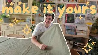 Thumbnail: adding whimsy to my home: embroidery on tablecloth 🌿