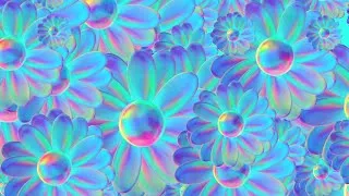 Thumbnail: 8 Hours Neon Color-Changing Flowers | 4K 60FPS | VJ Loop Background
