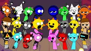 Thumbnail: ALL Sprunki Glitched VS Sprunki Normal 🎶 (FNF Blueballed but Sprunki Characters Sing It)