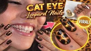 Thumbnail: Leopard Cat Eye Nails 😽 Leopard Print Nail Art Tutorial
