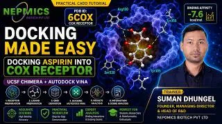 Thumbnail: Docking Aspirin into COX Receptor — Complete Molecular Docking Tutorial (Chimera + AutoDock Vina)
