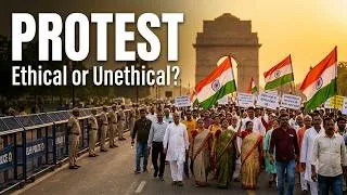 Thumbnail: Protest - Legal or Ethical? | Delhi Protest Ethics Case Studies | UPSC GS Paper 4 | Netmock IAS
