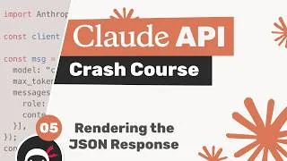 Thumbnail: Claude API Crash Course #5 - Rendering the Response as HTML