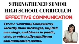 Thumbnail: Identify main and implied meanings, and biases in public, civic, or culturally communication events