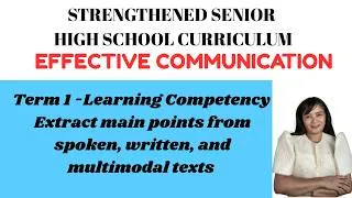 Thumbnail: How to extract  main points from spoken, written, and multimodal texts -Effective Communication