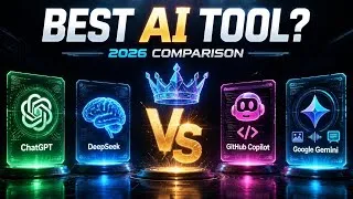 Thumbnail: Best AI Tools in 2026 🤖 ChatGPT vs Gemini vs DeepSeek vs Midjourney vs Copilot