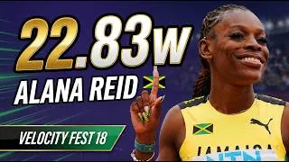 Thumbnail: Alana Reid dominates her 200m heat at the Velocity Fest 18 with 22.83w