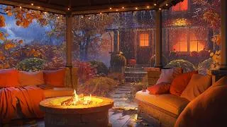 Thumbnail: Cozy Autumn Porch Ambience 🍂 Rain Sounds & Fireplace for Deep Sleep