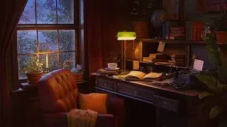 Thumbnail: Study With Me in a Vintage Office 📚 Rain, Writing & Book Sounds | 3 Hour Focus ASMR
