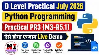 Thumbnail: O Level Practical Python | O Level Practical Exam 2026 | Python PR3 Live Demo   newideasyt