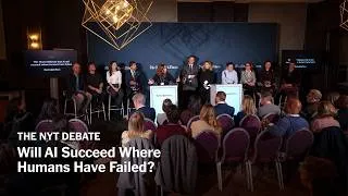 Thumbnail: The New York Times Debate in Davos (2026) | Will AI Succeed Where Humans Have Failed?