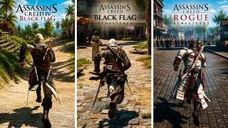 Thumbnail: AC Black Flag Resynced vs AC Rogue Remastered vs AC Black Flag | Direct Comparison [4K]