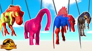 Thumbnail: SPIDER-MAN T-Rex vs Superhero Spinosaurus, Brachisaurus - JURASSIC WORLD EVOLUTION