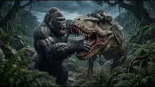 Thumbnail: Giant Gorilla Defends His Kingdom From a T-Rex | Epic Creature Battle