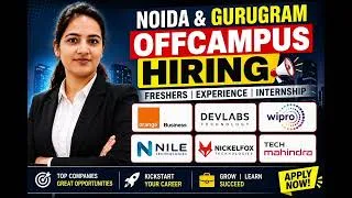 Thumbnail: Noida & Gurgaon Mega Hiring 2026 | Freshers Hiring | Wipro, Orange Business, AI Jobs, Java, QA &More