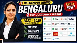 Thumbnail: Bengaluru Mega Hiring 2026 |Off-campus, Internships, Walk-in Drives | Swiggy, HPE, Barclays & More