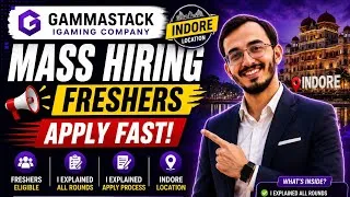 Thumbnail: GammaStack Mass Hiring 2026 | Software Engineer Trainee | Indore Freshers Hiring | Apply Now