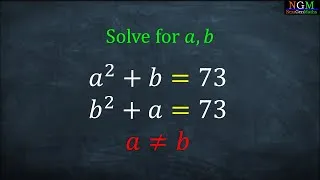 Thumbnail: # mathematics #matholympiad  | a^2 + b=73, b^2+a =73, solve for a and b