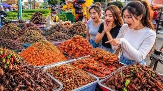 Thumbnail: Amazing Cambodian Street Food Market 🇰🇭 | Giant Fried Insects & Delicious Local Snacks