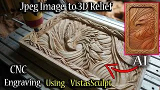 Thumbnail: Jpeg Image to 3D Relief  for CNC ENGRAVING// with VistaSculpt AI //Eagle