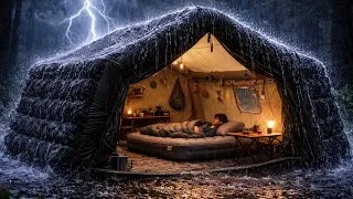 Thumbnail: HIT BY A RAIN STORM AND THUNDERSTORM‼️EXTREME RAIN CAMPING⛈️ENJOYING RELAXING RAIN SOUND, ASMR