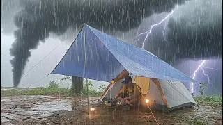 Thumbnail: BAD WEATHER CRAZIEST THUNDERSTORM LIGHTING I EVER MET‼️BEST CAMPING IN HEAVY RAIN AND THUNDERSTORM