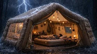 Thumbnail: ALONE CAMPING IN HEAVY RAIN ⛈️‼️Camping in Torreantial Rain and Thunderstorms