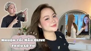 Thumbnail: Nhuộm tóc tại nhà, nâu olive, màu tóc Triệu Lộ Tư | Ngọc Búnn