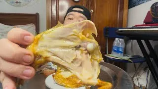 Thumbnail: Mukbang Anniversary Show: Crispy Skin Fried Chicken In My Own Cooking Recipe And Coconut Sticky Rice