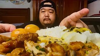 Thumbnail: Mukbang Show:Chicken Rice With Egg Meatloaf, Pork Meatball And Chinese Style Braised Eggs.