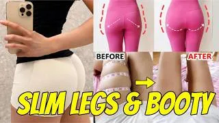 Thumbnail: 🍑 SLIM LEGS & LIFTED BOOTY! ✨ 15 Min Home Workout for Girls (No Bulk) 🍑
