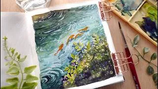 Thumbnail: How to paint clear water with watercolors and acrylic markers 💧