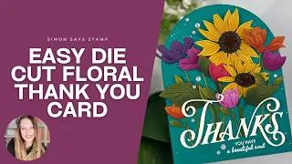 Thumbnail: Easy Die Cut Floral Thank You Card | Arch Shaped Card Design
